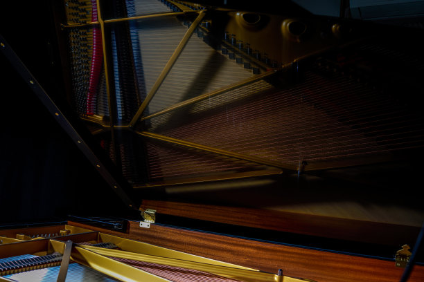 大钢琴内部琴弦结构的特写图片下载