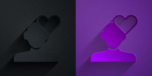 剪纸破碎的心或离婚图标孤立上图片下载