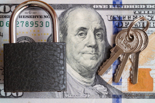 锁定100美元钞票图片下载