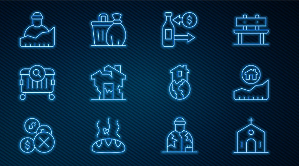 设线教堂建筑，房价上涨图片下载