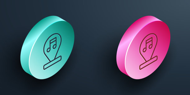 等距线音符音符图标隔离上图片下载