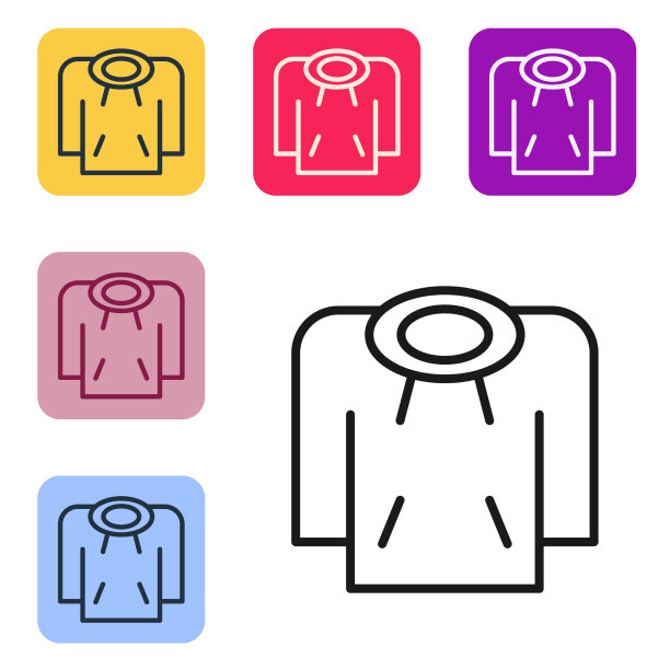 黑线连帽衫图标孤立在白色图片下载