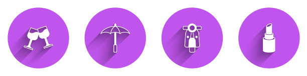 设置酒杯伞沙滩摩托车和图片下载