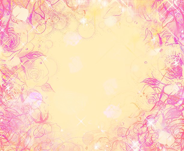 插图一个70年代的女孩卡通玫瑰盛开和花瓣跳舞。图片下载