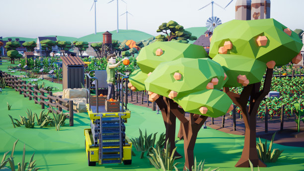 虚拟世界中人们学习提高农业生产力的虚拟化身，3d渲染图片下载