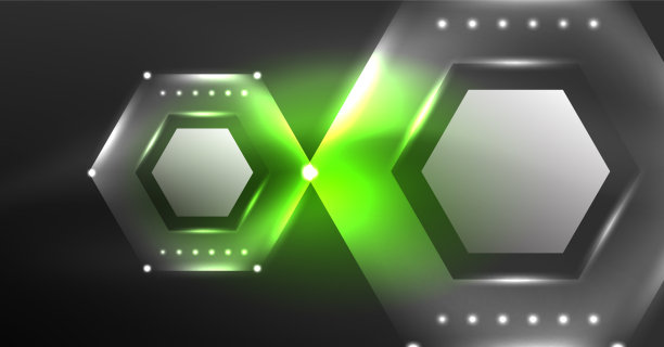 霓虹六边形背景高科技设计图片下载