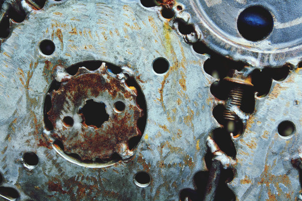 金属或不锈钢生锈齿轮和齿轮背景图片下载