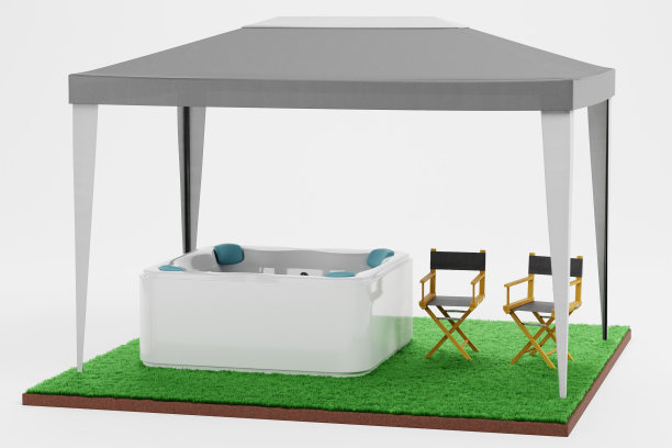 现实的3D渲染露台与家具图片下载