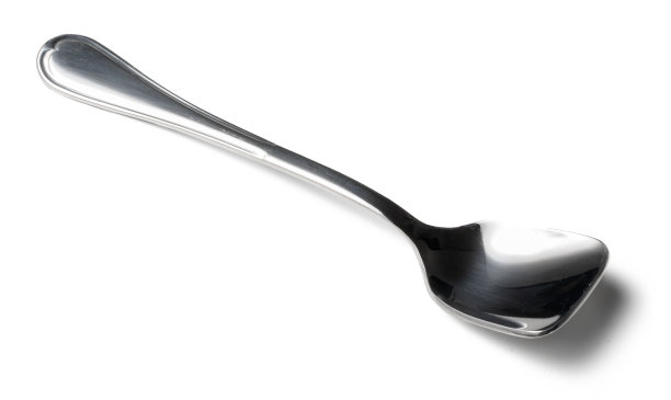 不锈钢餐具勺孤立在白色背景图片下载