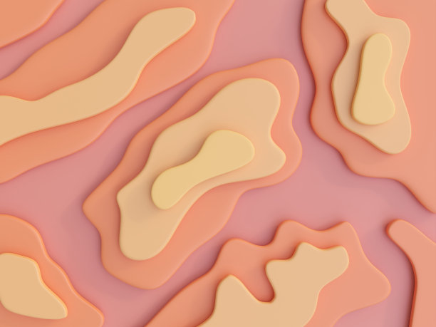 三维抽象背景图片，多色软体造型剪纸风格，彩色立体图像图片下载