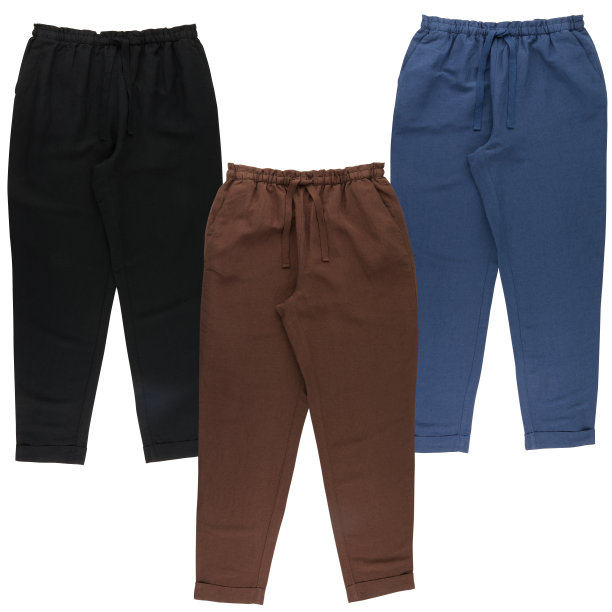 在白色背景上裁剪出来的织物裤子有剪裁路径图片下载