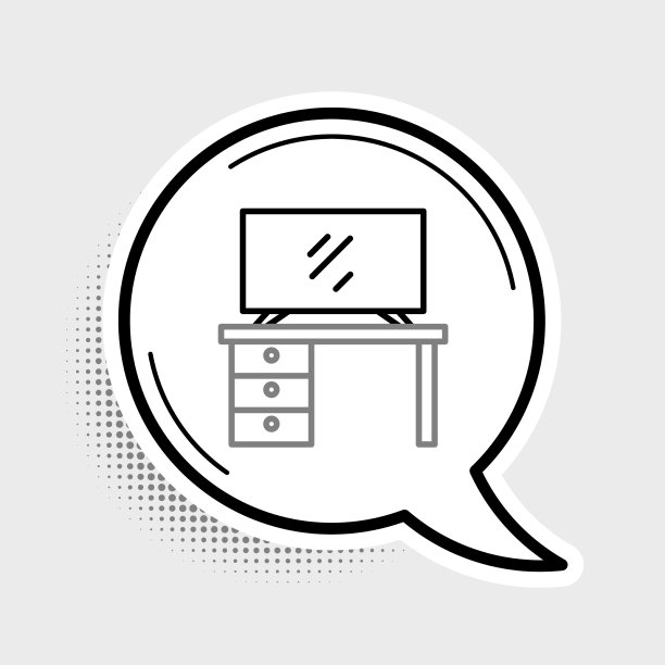 线电视桌架图标孤立在灰色图片下载