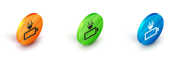 等距电池电量指示器图标图片下载