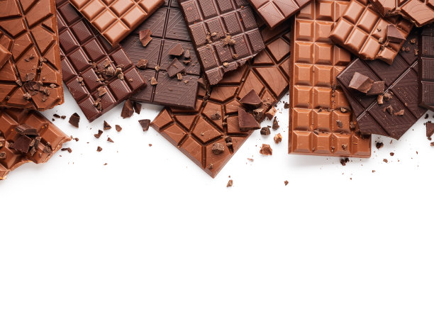 边界的巧克力棒背景孤立在白色的背景图片下载