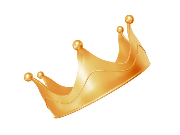3d皇家金冠隔离在白色背景。纹理国王金皇冠图标。3d渲染图。图片下载