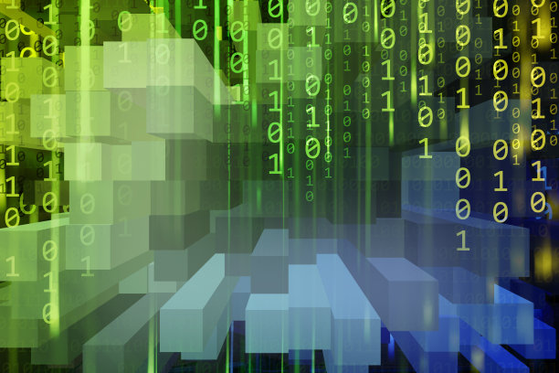 抽象块和二进制代码的背景图片下载