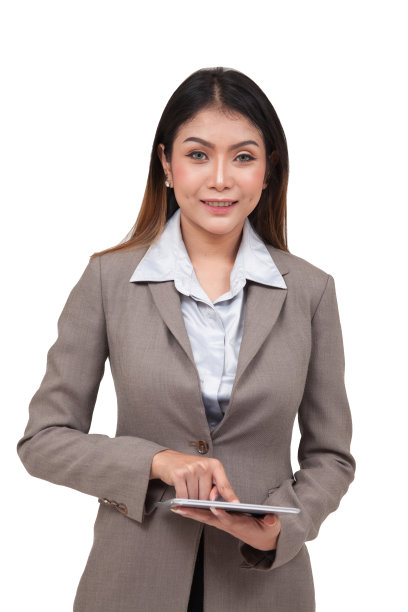 白色背景的女商人图片下载