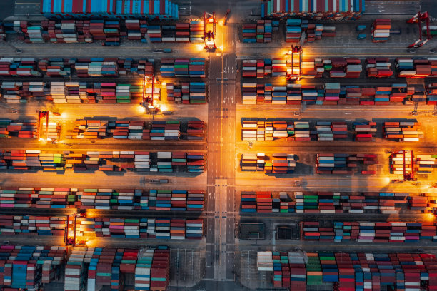 码头集装箱鸟瞰图图片下载