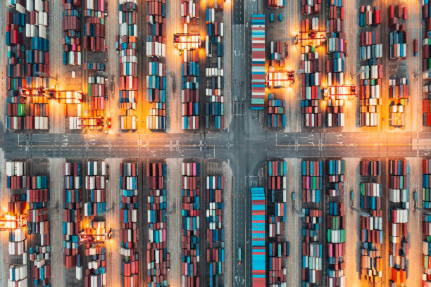 码头集装箱鸟瞰图图片下载