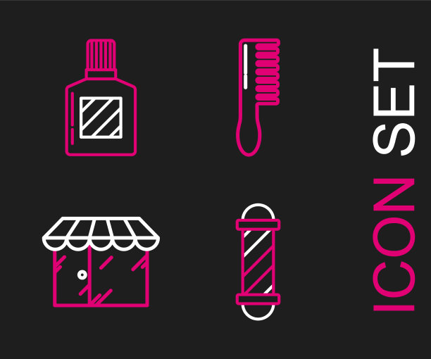 集线经典理发店杆理发店图片下载