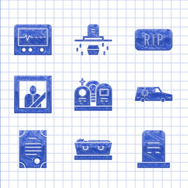 设墓用墓碑棺材死者灵车图片下载