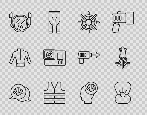 设线扇贝海贝壳与珍珠船图片下载