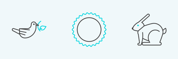 设线复活节兔子和平鸽子与橄榄图片下载