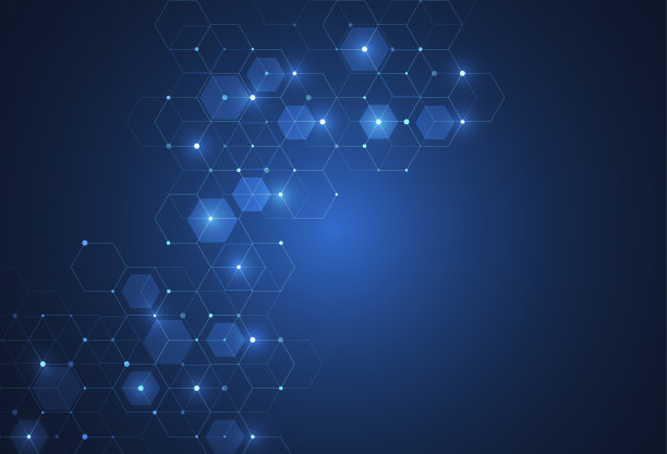 抽象科学模板。工艺线与点连接背景。带有DNA分子的墙纸或横幅。矢量图图片下载