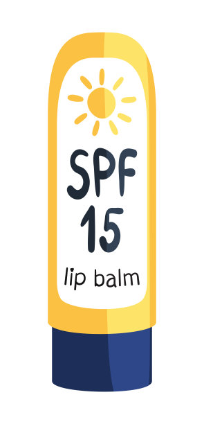 防晒唇膏与spf 15矢量插图图片下载