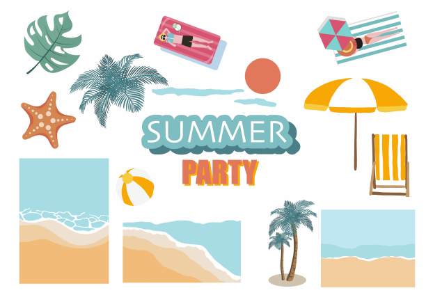 海滩背景与太阳，大海和天空在白天与柔和的颜色图片下载