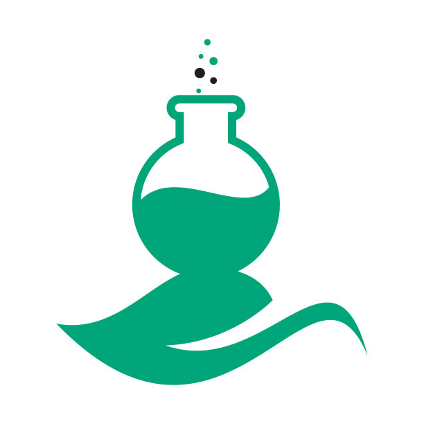 绿色实验室标志模板设计矢量。图片下载