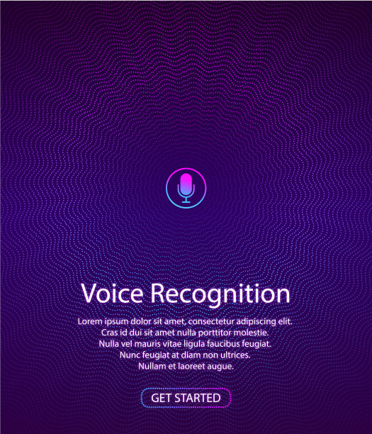 人工智能概念。网站或移动应用的横幅。带有人工智能个人语音助手的登陆页面。插图。图片下载