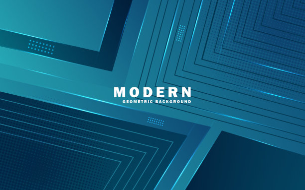 现代蓝色几何背景图片下载