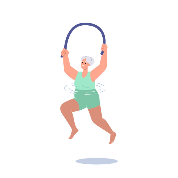 资深老妇人在泳池里用面条做有氧运动图片下载