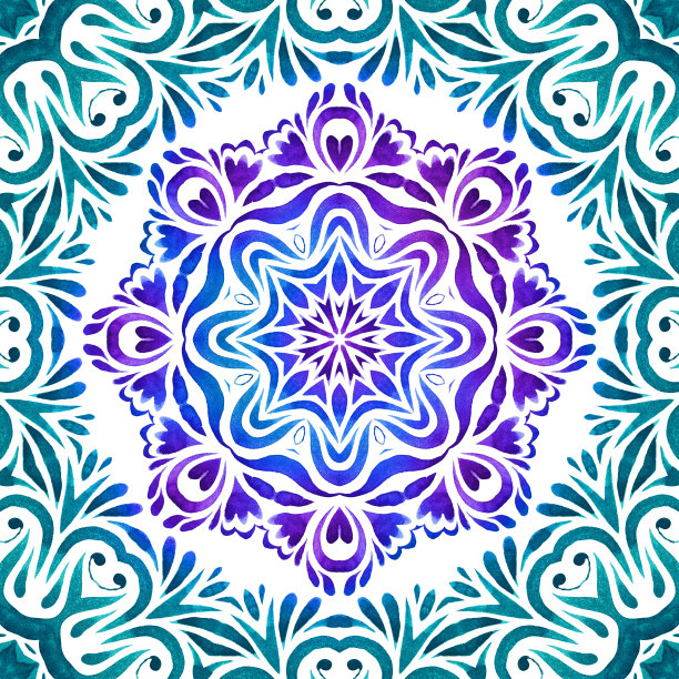 抽象多色大奖章瓷砖无缝装饰图案。图片下载