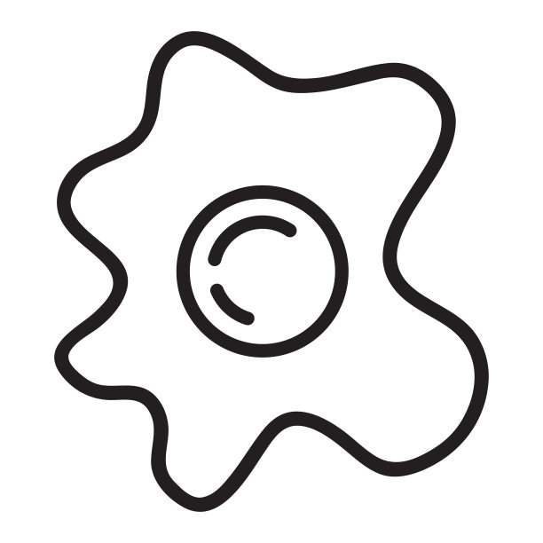 煎蛋图标。煎蛋卷概念线。图片下载