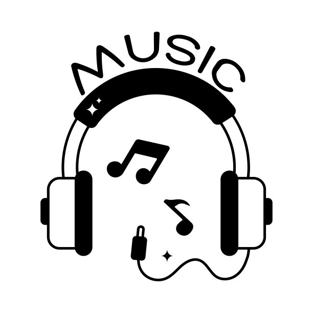 耳机涂鸦矢量轮廓图标。EPS 10文件图片下载