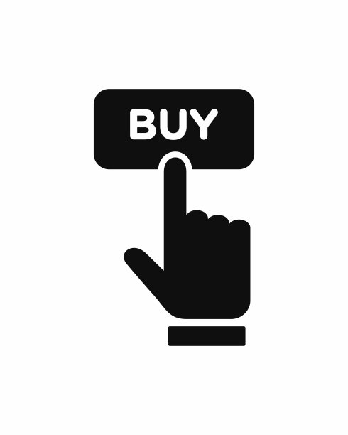 点击购买图标孤立的白色背景图片下载