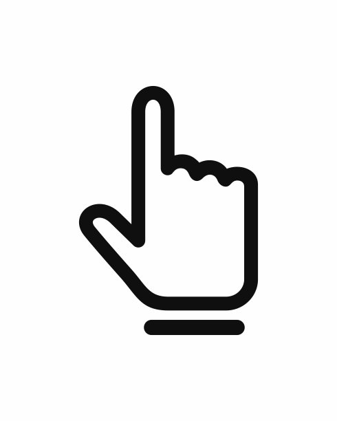 在白色背景上孤立的手部光标图标图片下载