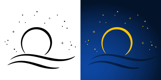 矢量夜空，月亮和星星。矢量插图。图片下载