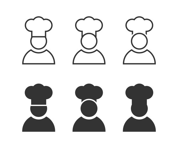 库克图标。厨师图标。简单的设计。矢量插图。图片下载