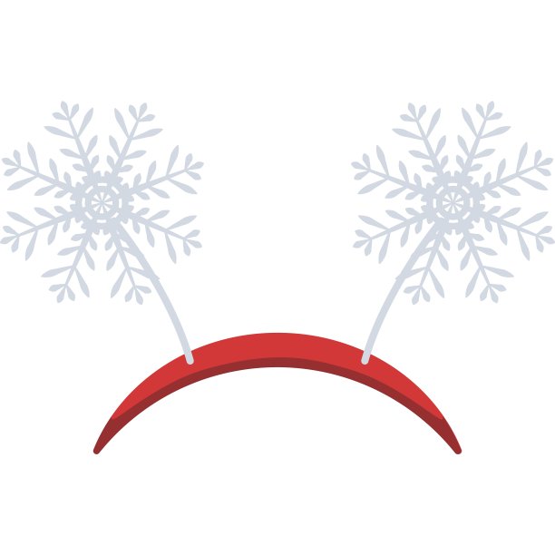 雪花头带圣诞节和新年聚会庆祝向量图标图片下载