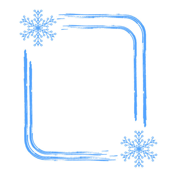 一套蓝色背景的圣诞相框。矢量图图片下载