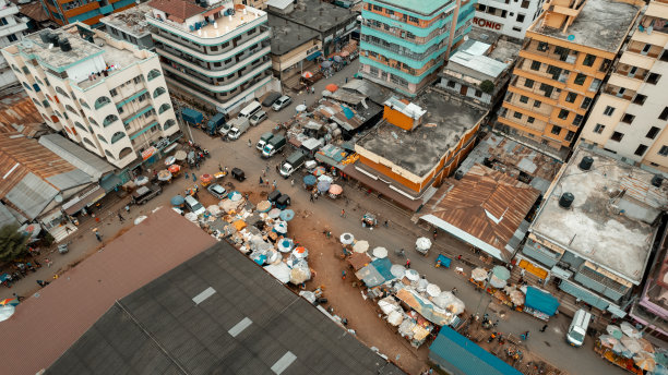 坦桑尼亚达累斯萨拉姆鸟瞰图图片下载