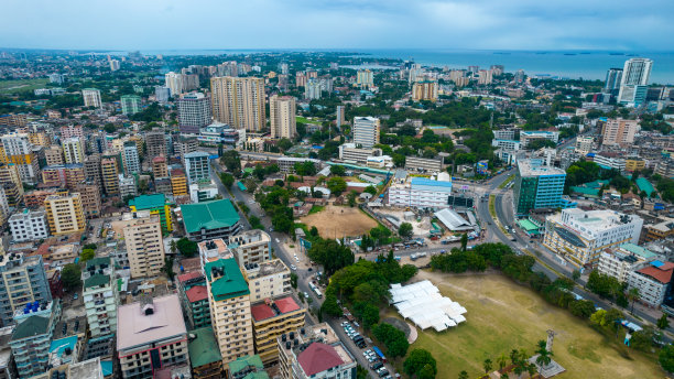 坦桑尼亚达累斯萨拉姆鸟瞰图图片下载