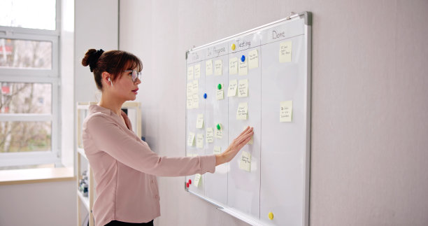 看板业务板贴在墙上图片下载