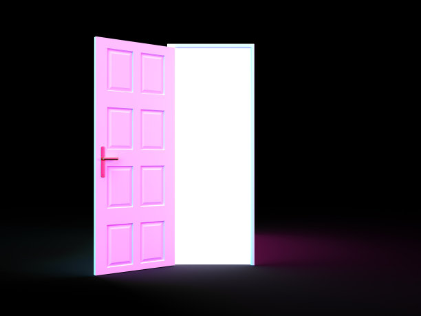 一个打开的门的三维插图图片下载