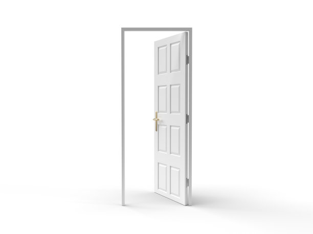 一个打开的门的三维插图图片下载
