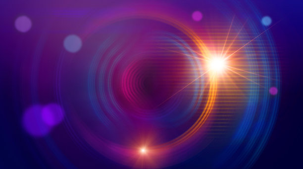 虚拟现实抽象背景与发光的圆圈图片下载