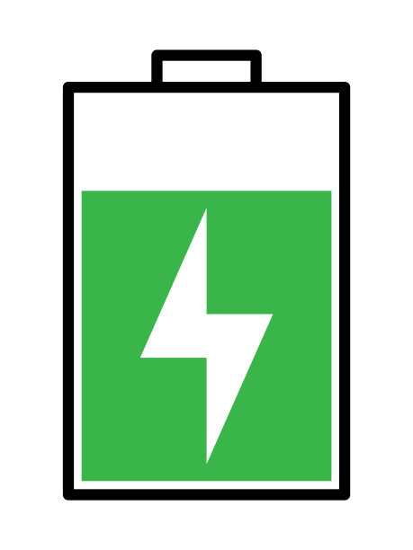 简单的充电电池标记图标图片下载